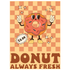 Donut Always Fresh Groovy Fast Food Sticker