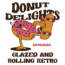 Donut Delights Glazed And Rolling Retro Sticker