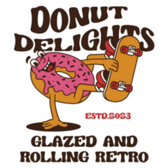 Donut Delights Glazed And Rolling Retro Sticker