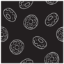 Donut Doodle Pattern On Black Sticker