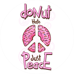 Donut Hate Peace Symbol Sticker