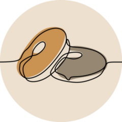 Donut One Line Continuous Art Sticker