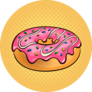 Donut Pop Art Retro Comic Sticker 