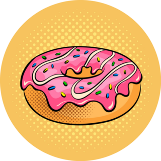 Donut Pop Art Retro Comic Sticker 
