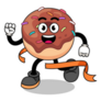 Donut Running Through Finish Line Sticker