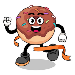 Donut Running Through Finish Line Sticker