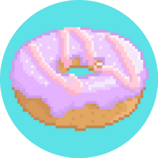 Donut Strawberry Milk Topping Pixel Art Sticker