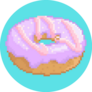 Donut Strawberry Milk Topping Pixel Art Sticker