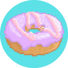 Donut Strawberry Milk Topping Pixel Art Sticker