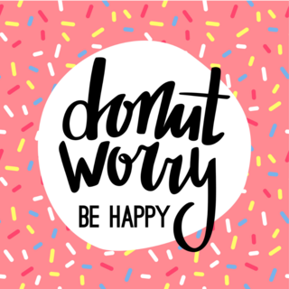 Donut Worry Be Happy Funny Sticker