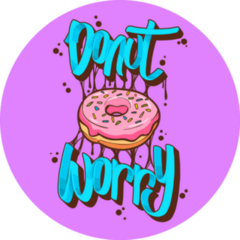 Donut Worry Street Art Style Sticker