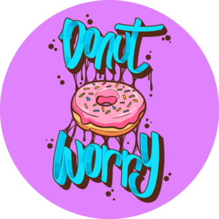 Donut Worry Street Art Style Sticker