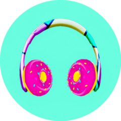 Donuts Headphones Sticker 