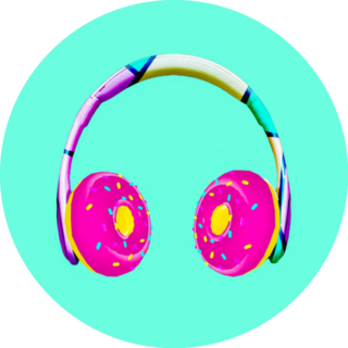Donuts Headphones Sticker 