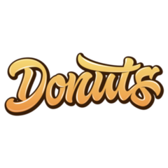 Donuts In Bright Gradient Orange Text Sticker