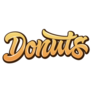 Donuts In Bright Gradient Orange Text Sticker