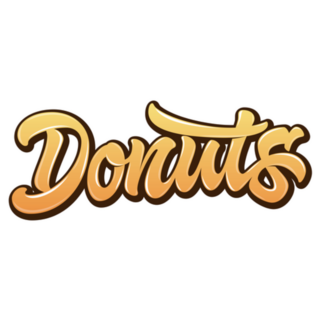Donuts In Bright Gradient Orange Text Sticker