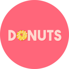 Donuts Text Sticker