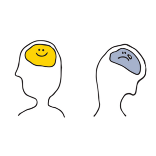 Doodle Art Smile And Crying Brain Sticker