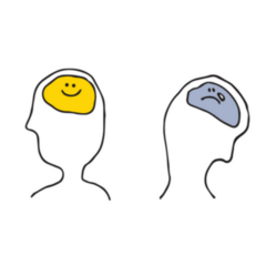 Doodle Art Smile And Crying Brain Sticker