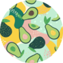 Doodle Avocado And Abstract Elements Pattern Sticker