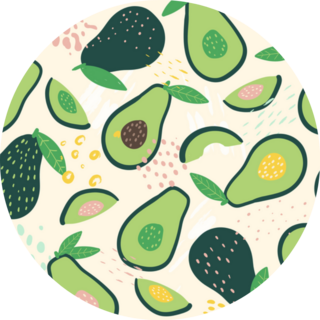 Doodle Avocado And Abstract Elements Sticker