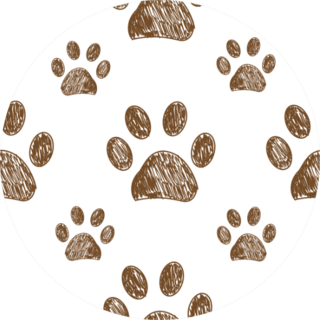 Doodle Brown Paw Prints Sticker