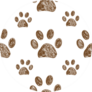 Doodle Brown Paw Prints Sticker