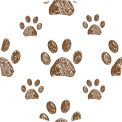 Doodle Brown Paw Prints Sticker