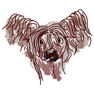 Doodle Crested Dog Sticker