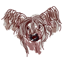 Doodle Crested Dog Sticker