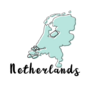 Doodle Freehand Map Sketch Of Netherlands Sticker