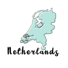 Doodle Freehand Map Sketch Of Netherlands Sticker