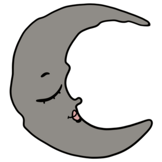Doodle Icon Of Grey Moon Sticker
