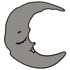 Doodle Icon Of Grey Moon Sticker