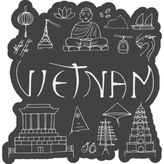 Doodle Icons Of Vietnam Sticker