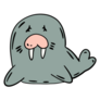 Doodle Illustration Funny Walrus Sticker