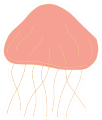 Doodle Jellyfish In Pink Sticker