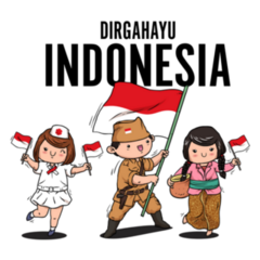 Doodle Kids Indonesian Flag Sticker