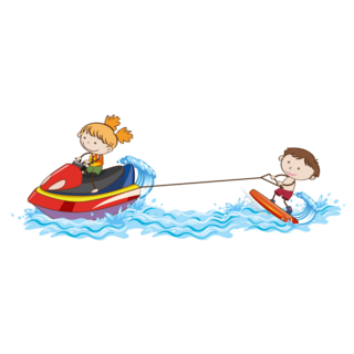 Doodle Kids Wakeboarding Sticker