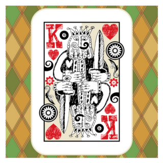 Doodle King Of Hearts On Pattern Sticker