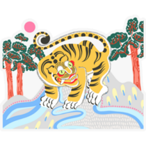 Doodle Korean Tiger Sticker