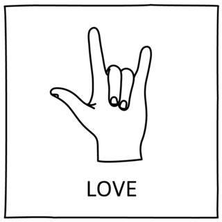 Doodle Love Icon Sign Language Sticker