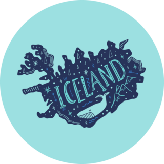 Doodle Map Iceland Sticker