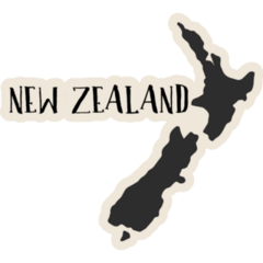 Doodle Map Of New Zealand Sticker