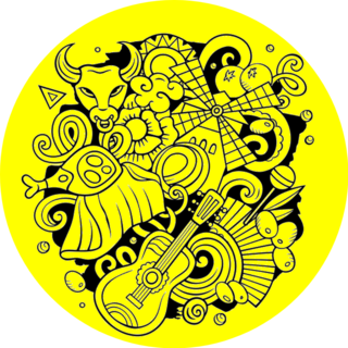 Doodle Of Funny Spanish Elements And Objects Sticker