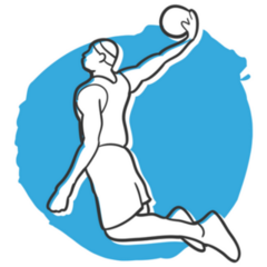 Doodle of Man Playing Basketball Sticker