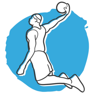 Doodle of Man Playing Basketball Sticker