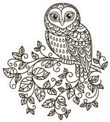 Doodle Owl Sticker