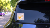 Doodle Shiba Inu Sticker on a Rear Car Window (New) example